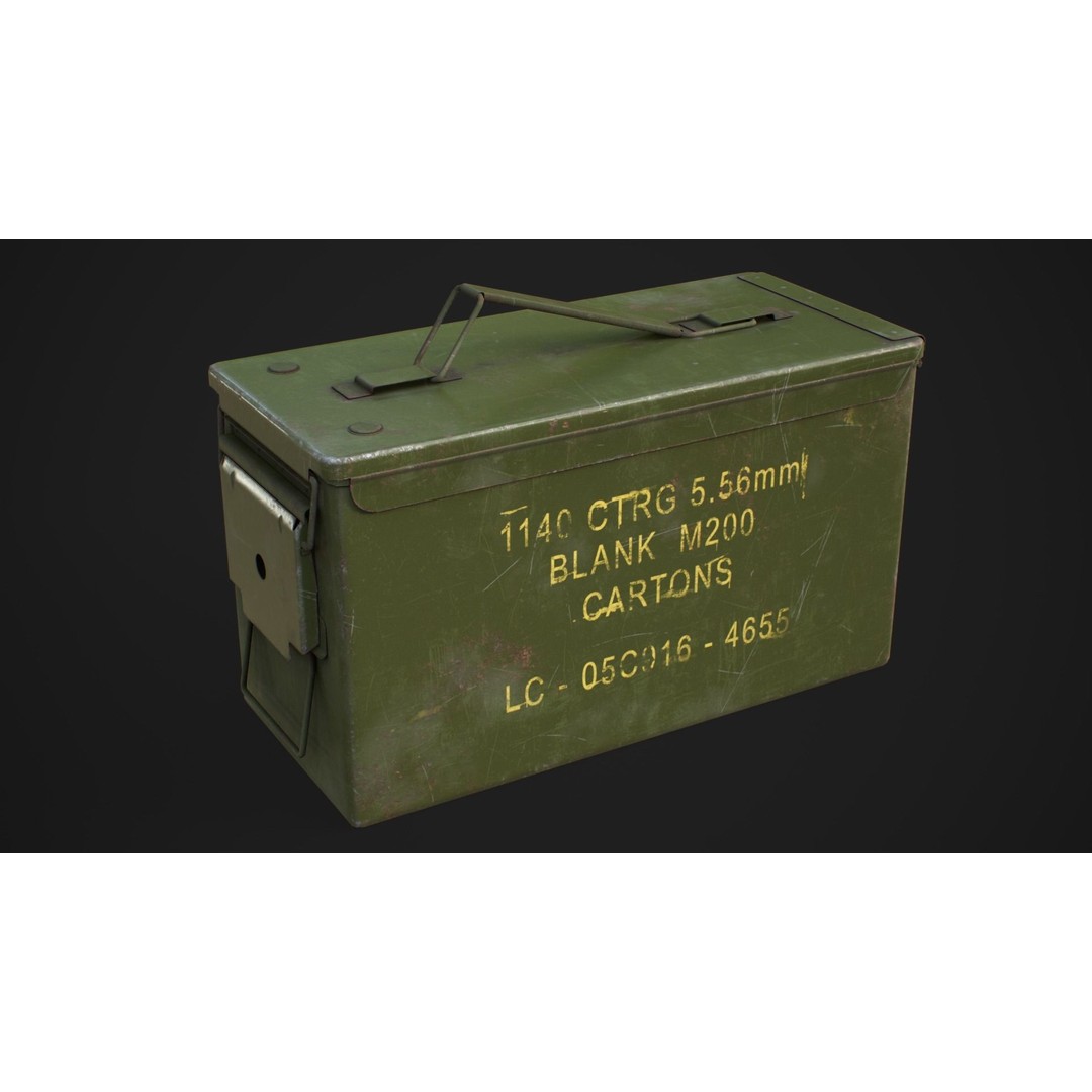 Ammo Box 3D Model – Low Poly Military Storage Asset, FBX, Blender - View 9