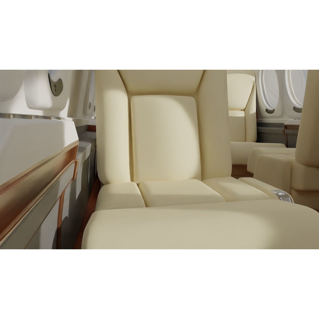 Detailed Aircraft Interior 3D Model – Private Jet Design, Blender - View 11