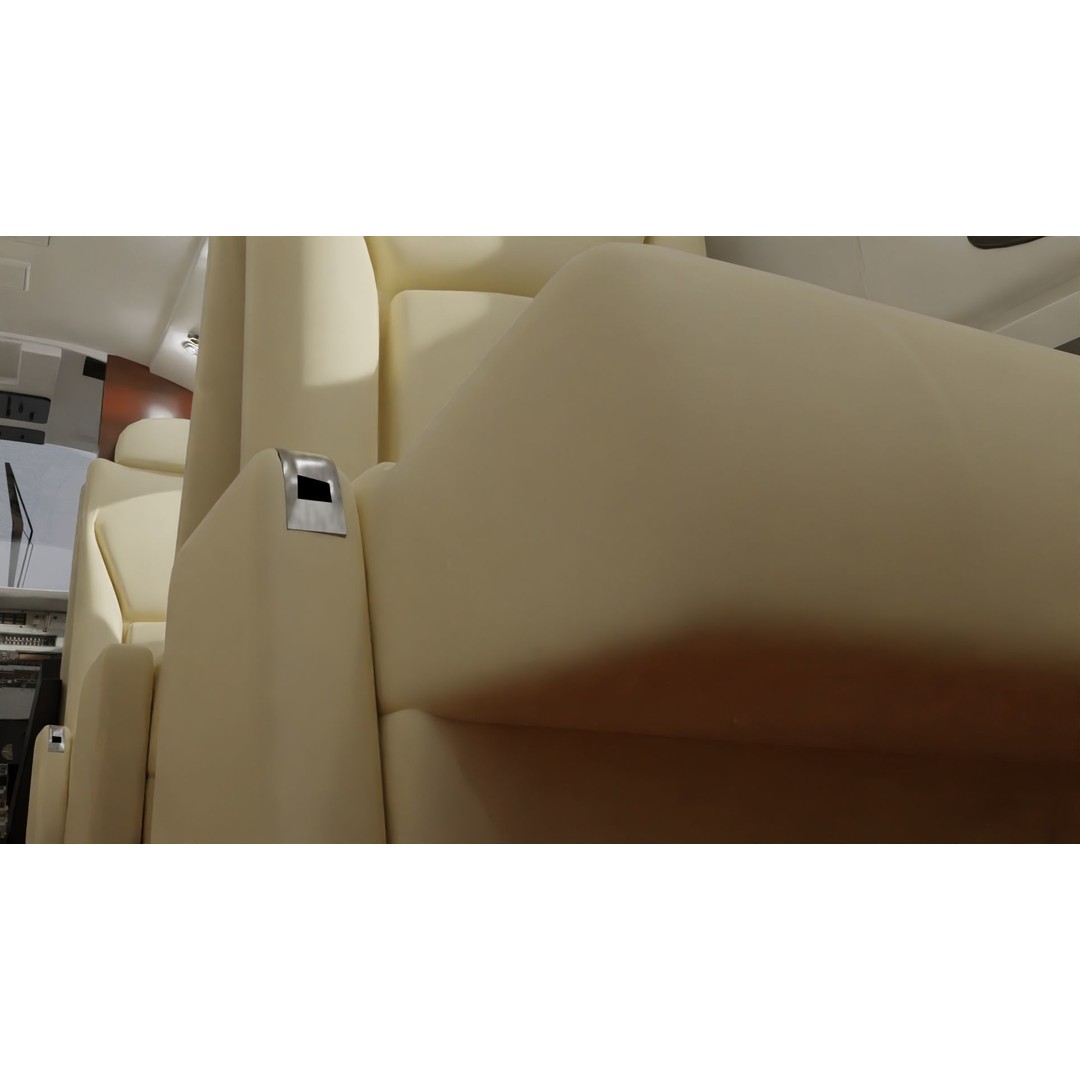 Detailed Aircraft Interior 3D Model – Private Jet Design, Blender - View 12