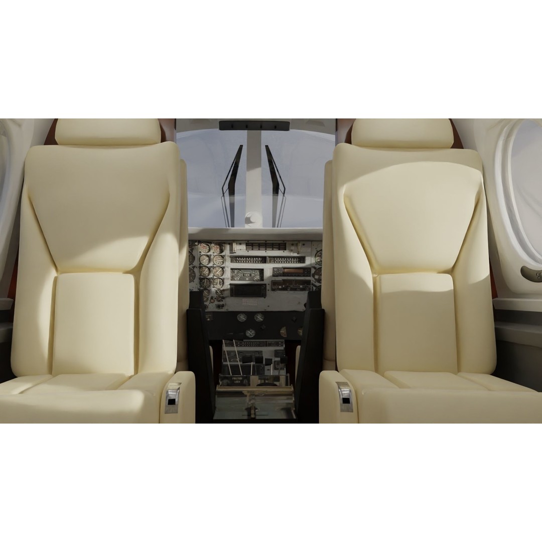Detailed Aircraft Interior 3D Model – Private Jet Design, Blender - View 17