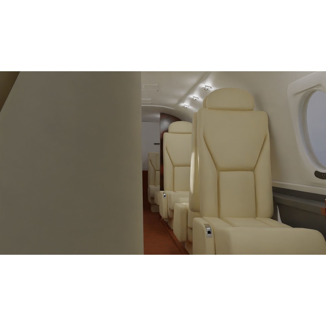 Detailed Aircraft Interior 3D Model – Private Jet Design, Blender - View 22