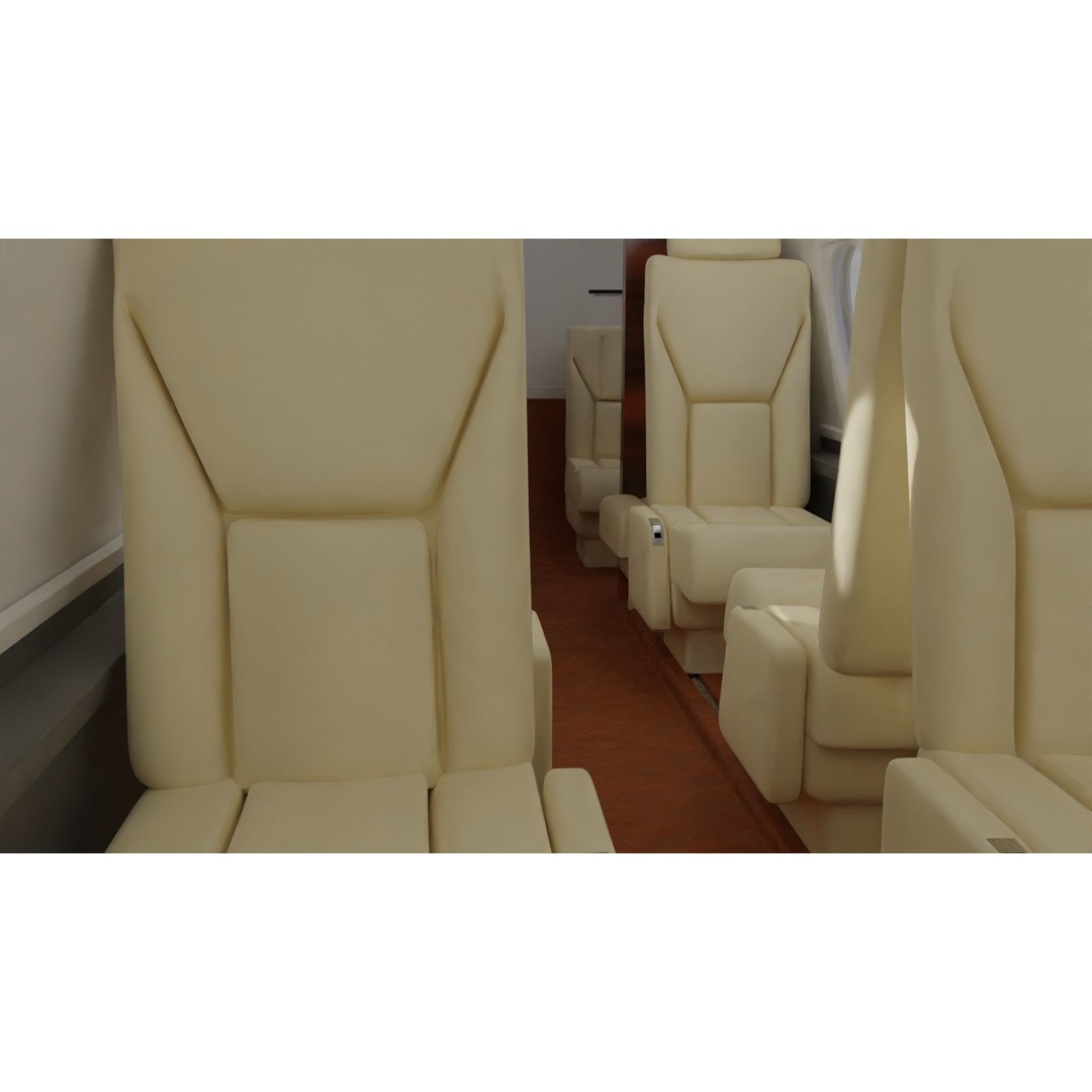 Detailed Aircraft Interior 3D Model – Private Jet Design, Blender - View 28