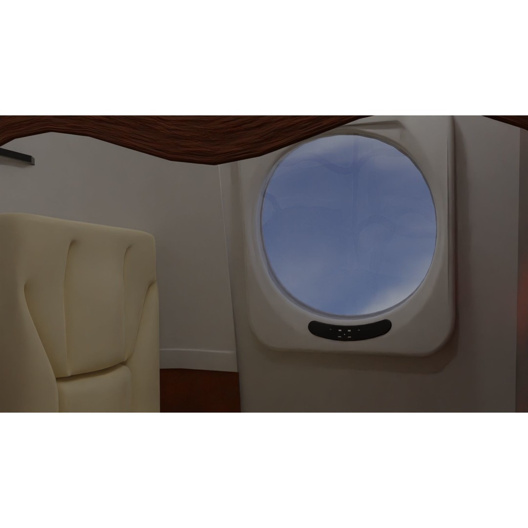 Detailed Aircraft Interior 3D Model – Private Jet Design, Blender - View 29