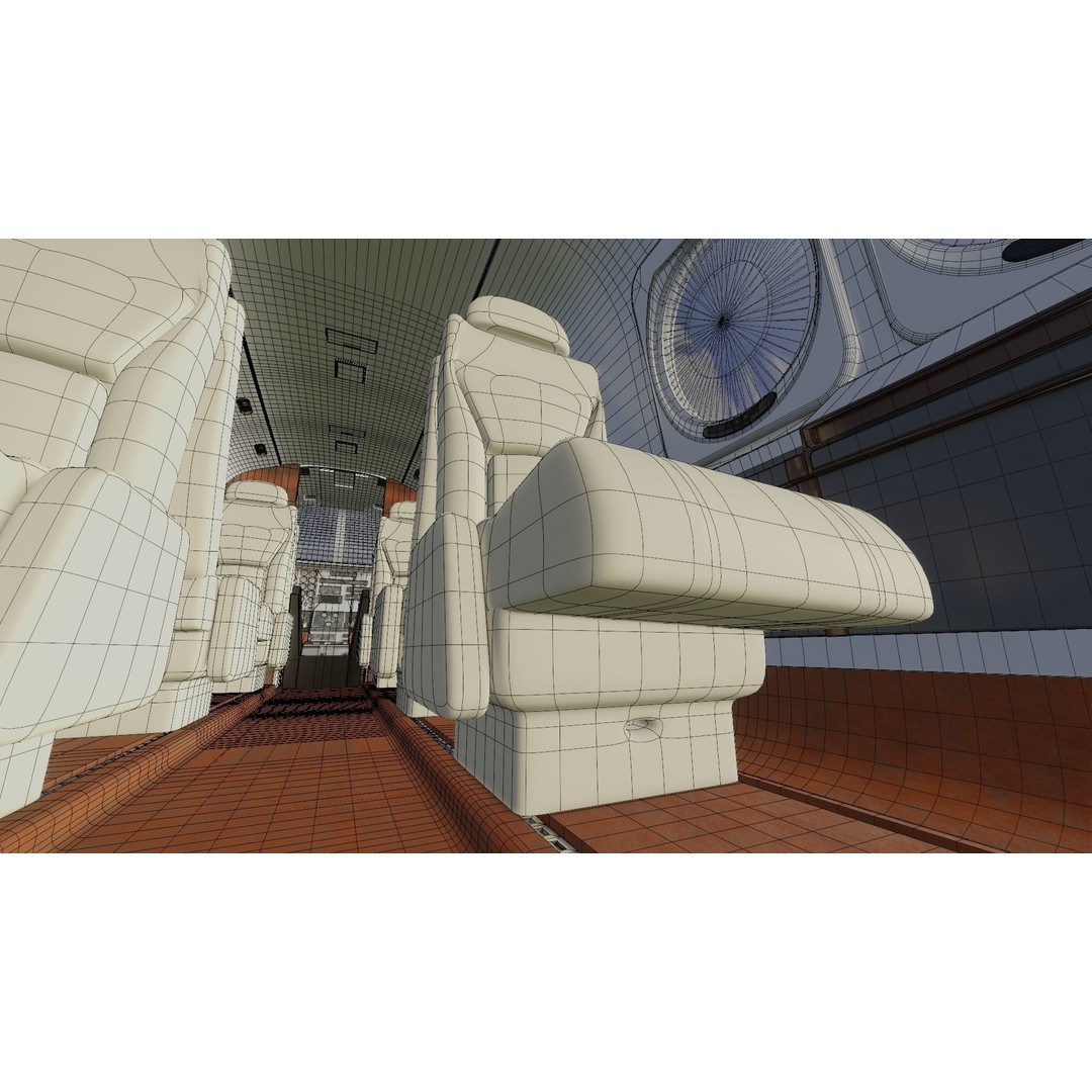 Detailed Aircraft Interior 3D Model – Private Jet Design, Blender - View 32