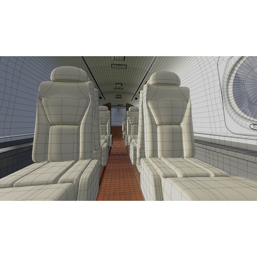 Detailed Aircraft Interior 3D Model – Private Jet Design, Blender - View 36