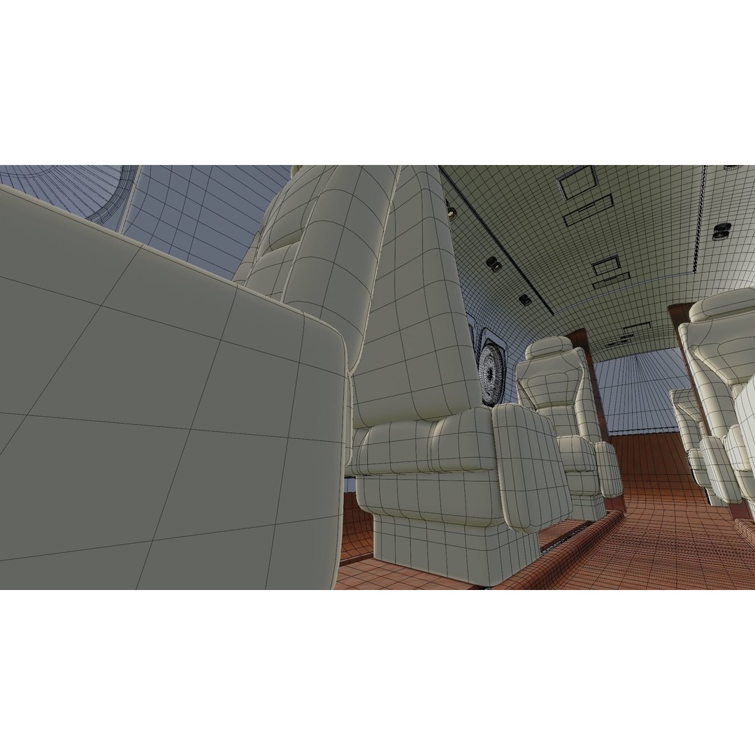 Detailed Aircraft Interior 3D Model – Private Jet Design, Blender - View 37