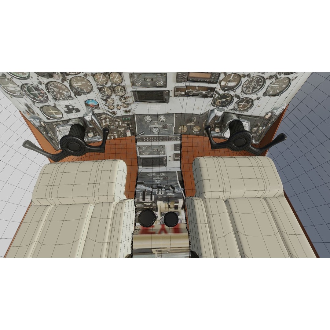 Detailed Aircraft Interior 3D Model – Private Jet Design, Blender - View 43