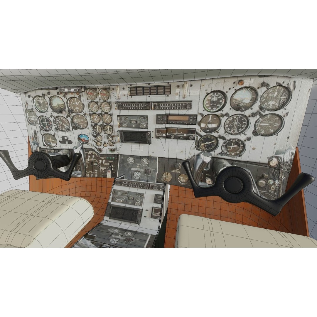 Detailed Aircraft Interior 3D Model – Private Jet Design, Blender - View 44