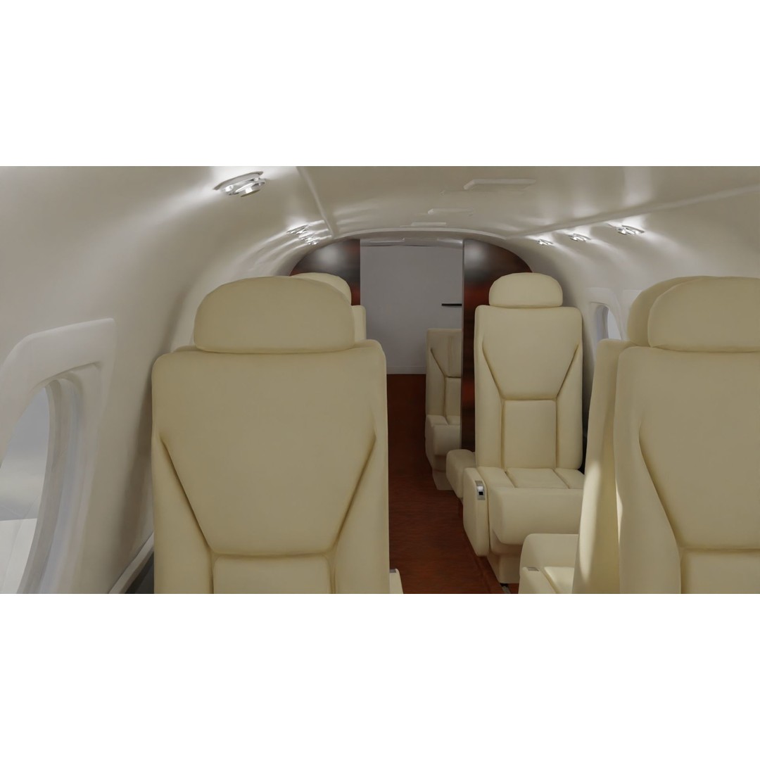 Detailed Aircraft Interior 3D Model – Private Jet Design, Blender - View 5