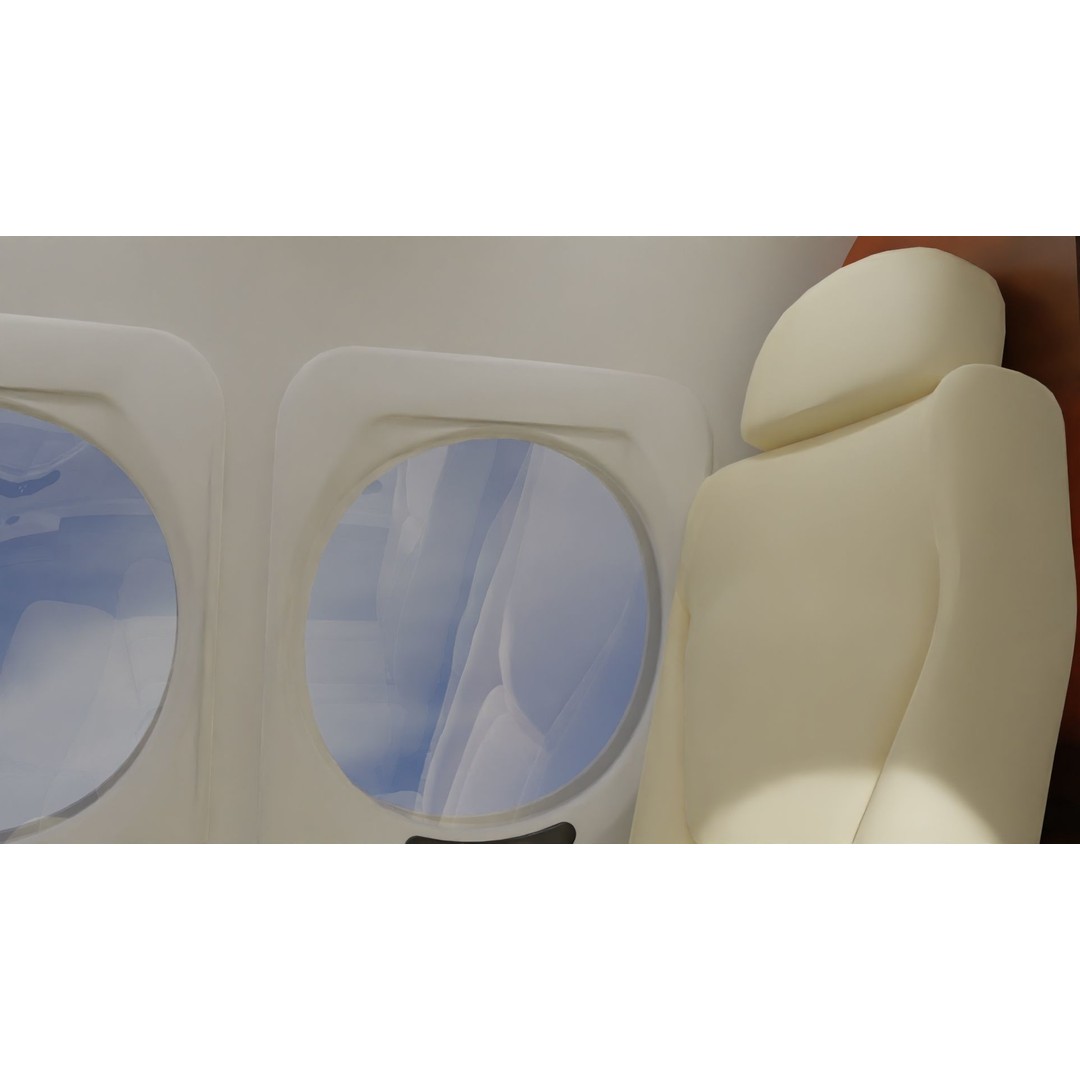 Detailed Aircraft Interior 3D Model – Private Jet Design, Blender - View 6