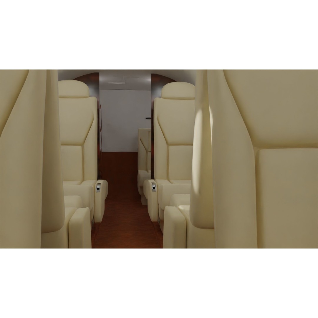 Detailed Aircraft Interior 3D Model – Private Jet Design, Blender - View 7