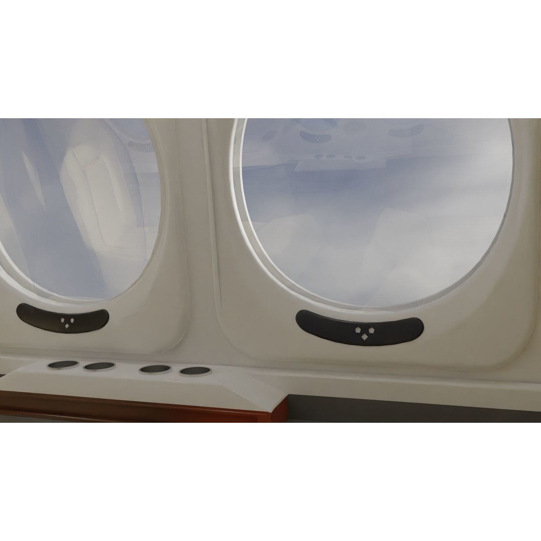 Detailed Aircraft Interior 3D Model – Private Jet Design, Blender - View 8