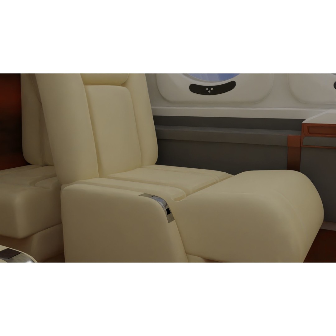 Detailed Aircraft Interior 3D Model – Private Jet Design, Blender - View 9
