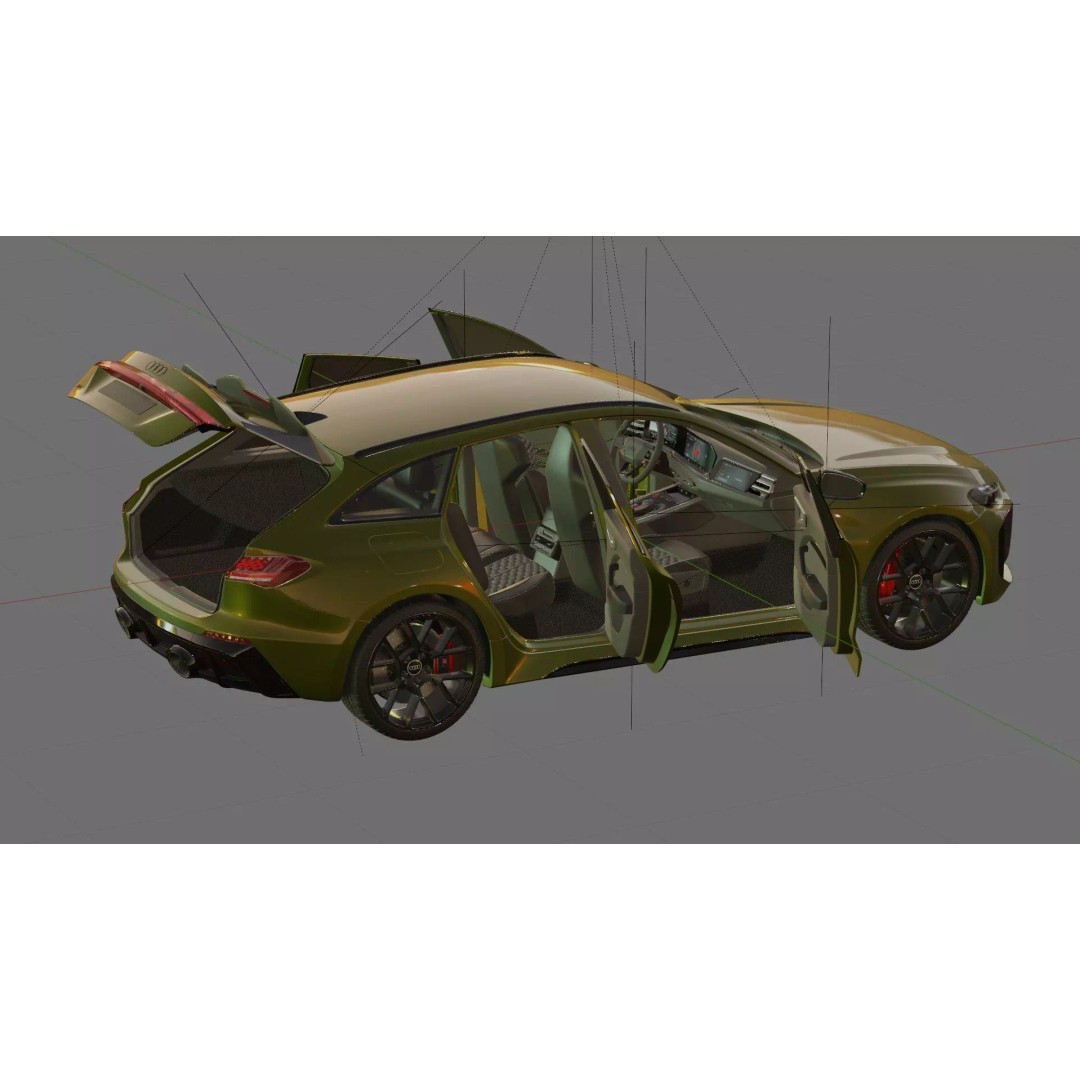 Audi RS5 Avant 2027 3D Model – High Poly Car Asset with Interior - View 29