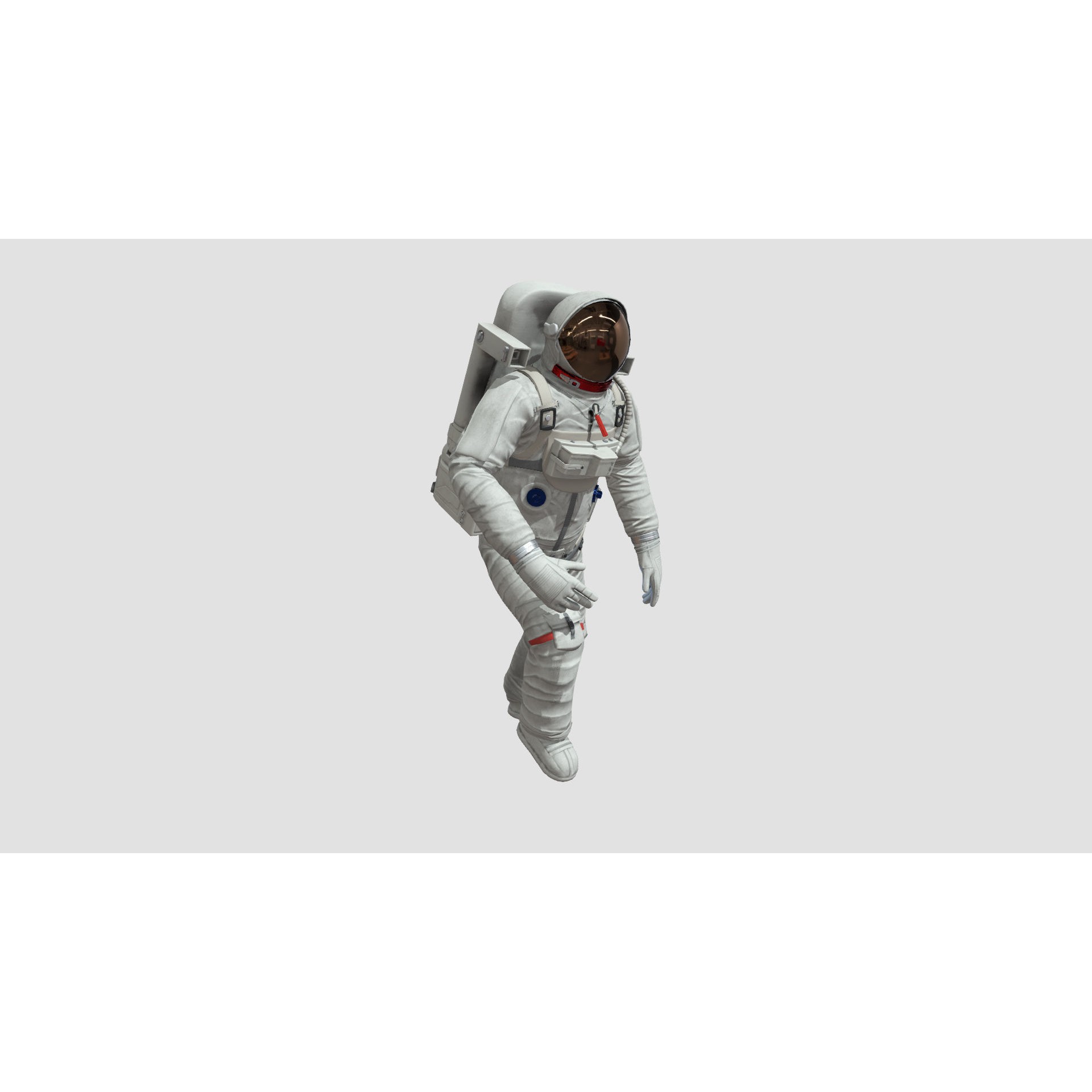 SPACESUIT - Low-Poly Game-Ready 3D Model - View 10
