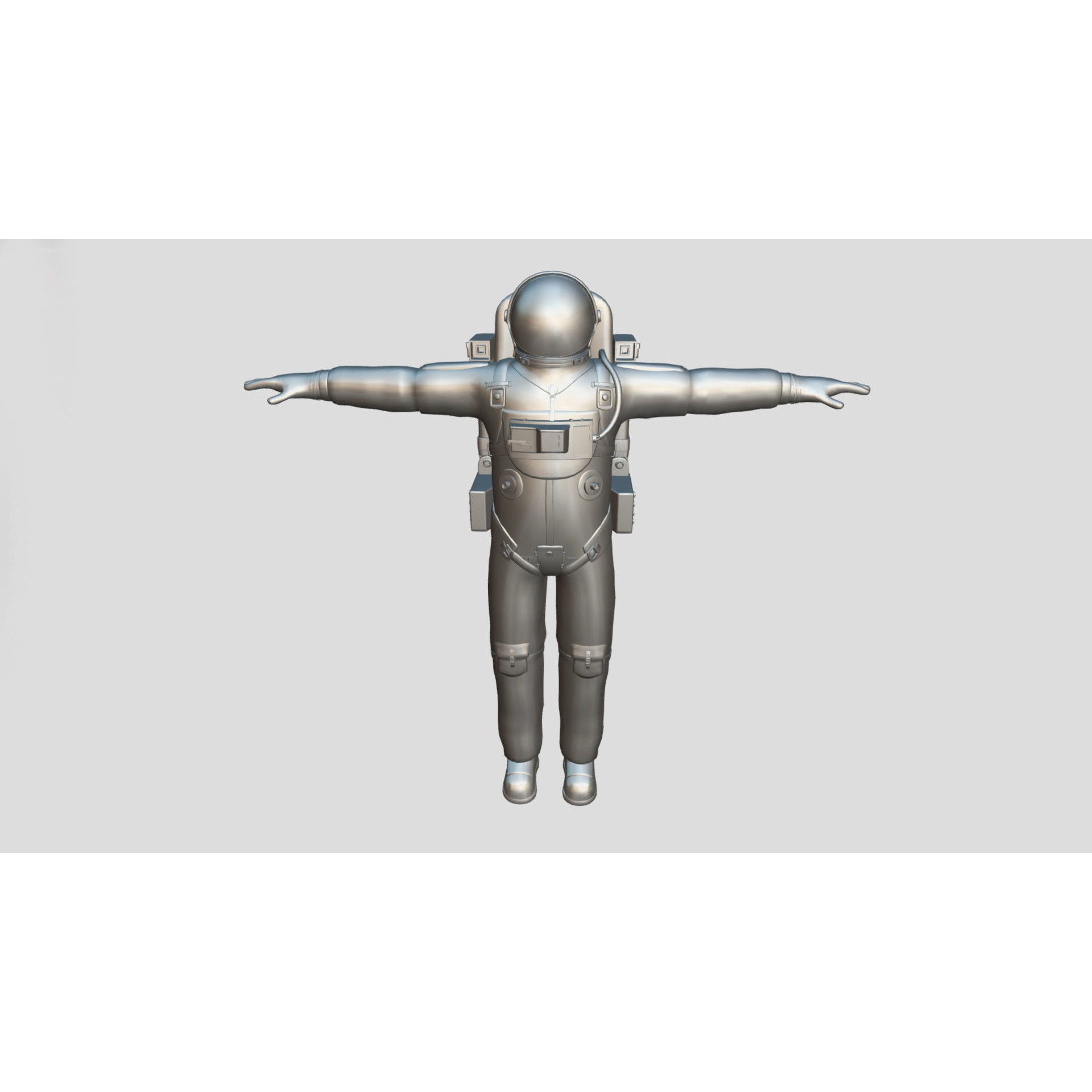 SPACESUIT - Low-Poly Game-Ready 3D Model - View 12