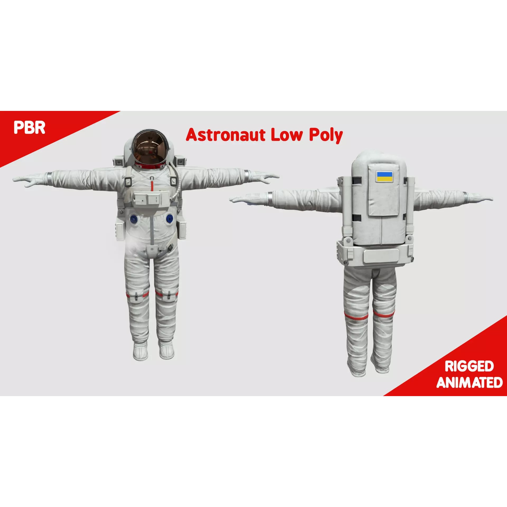 SPACESUIT - Low-Poly Game-Ready 3D Model - View 2