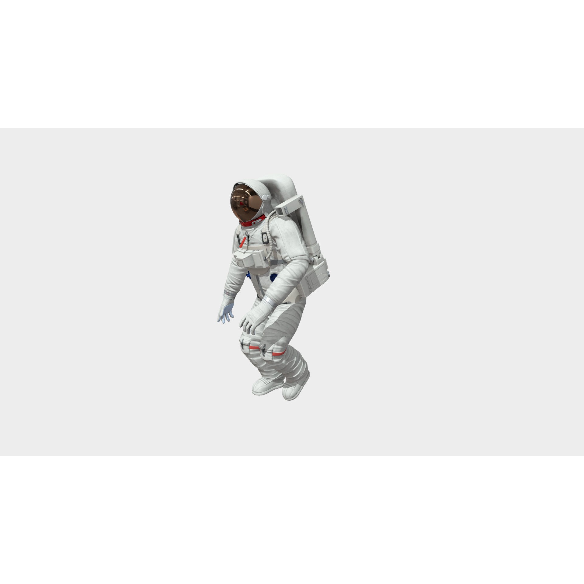 SPACESUIT - Low-Poly Game-Ready 3D Model - View 9