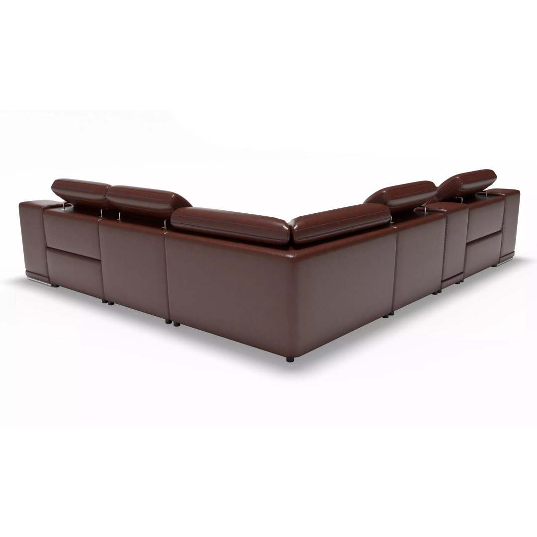 Modern Corner Sofa 3D Model – Luxury Recliner Set, FBX, PBR - View 6