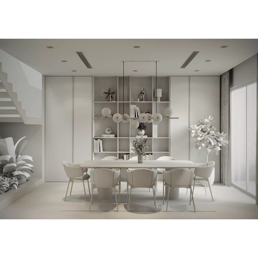Modern Living & Dining 3D Model – High Poly ArchViz Interior, FBX - View 4