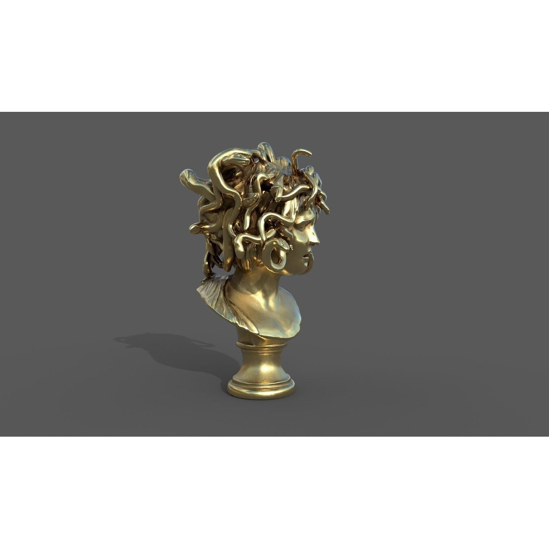 Bust of Medusa 3D Model – Low Poly PBR Sculpture for Archviz - View 20