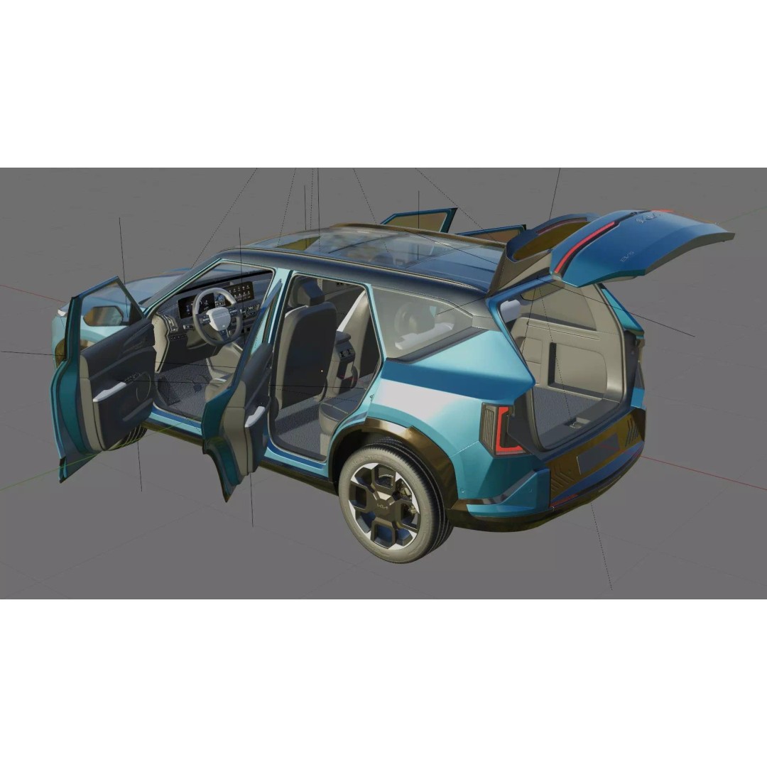 Kia EV5 GT-Line 2026 3D Model – High Poly Game-Ready Asset, FBX, OBJ - View 27