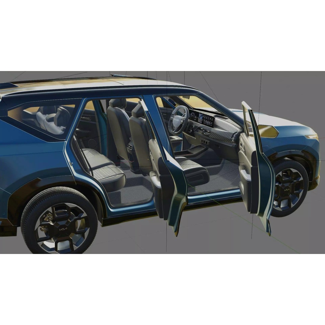 Kia EV5 GT-Line 2026 3D Model – High Poly Game-Ready Asset, FBX, OBJ - View 28