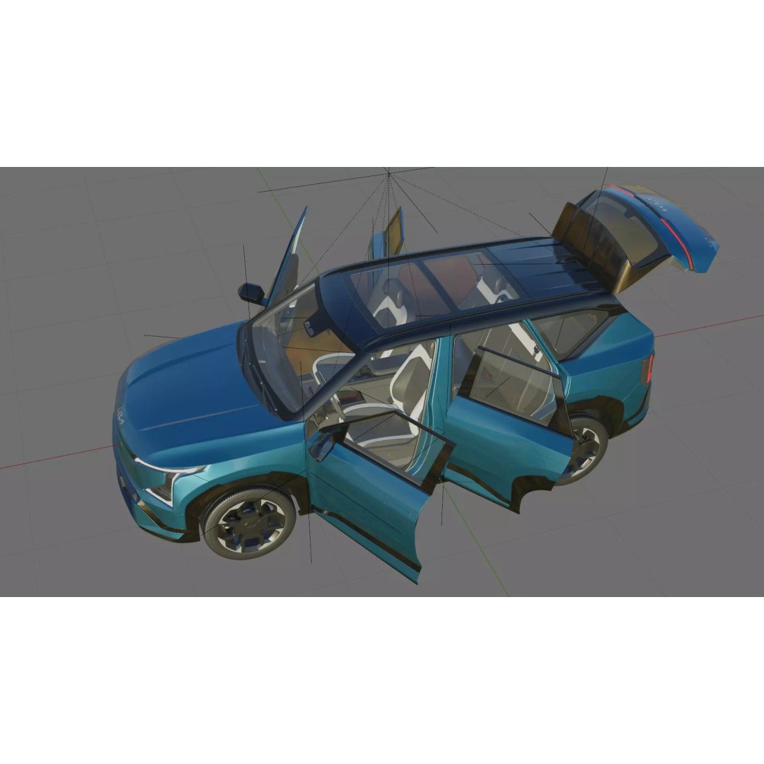 Kia EV5 GT-Line 2026 3D Model – High Poly Game-Ready Asset, FBX, OBJ - View 30