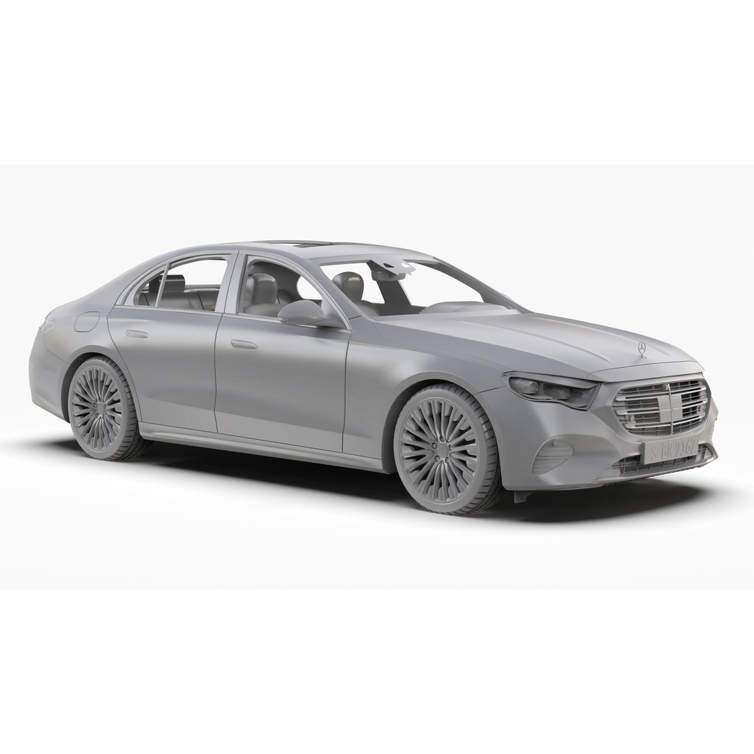 Mercedes Benz E Class 2024 3D Model – High Poly Luxury Sedan, FBX, OBJ - View 14