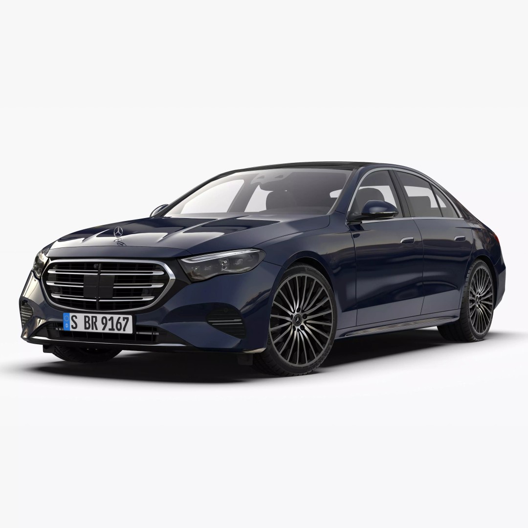 Mercedes Benz E Class 2024 3D Model – High Poly Luxury Sedan, FBX, OBJ - View 2