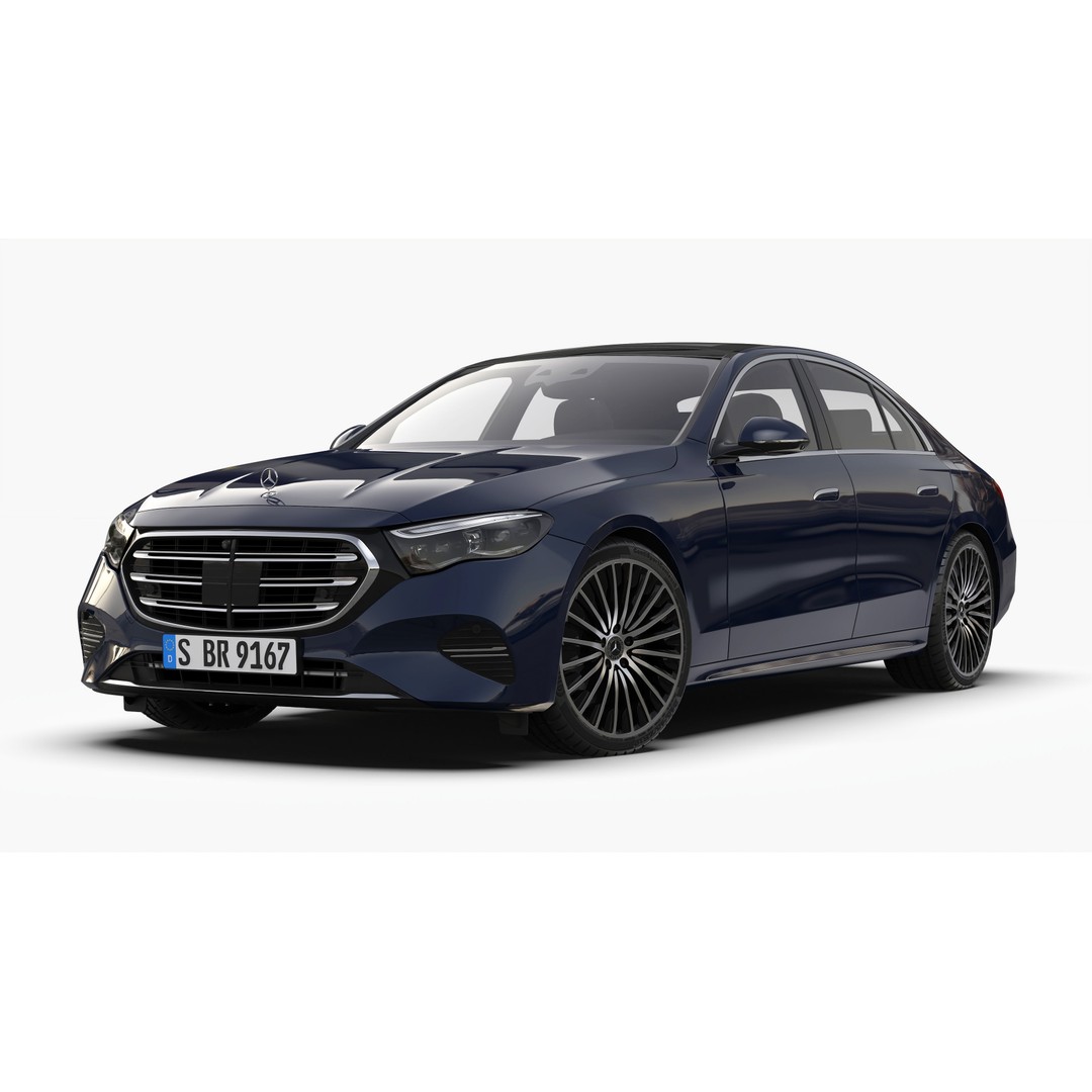 Mercedes Benz E Class 2024 3D Model – High Poly Luxury Sedan, FBX, OBJ - View 3