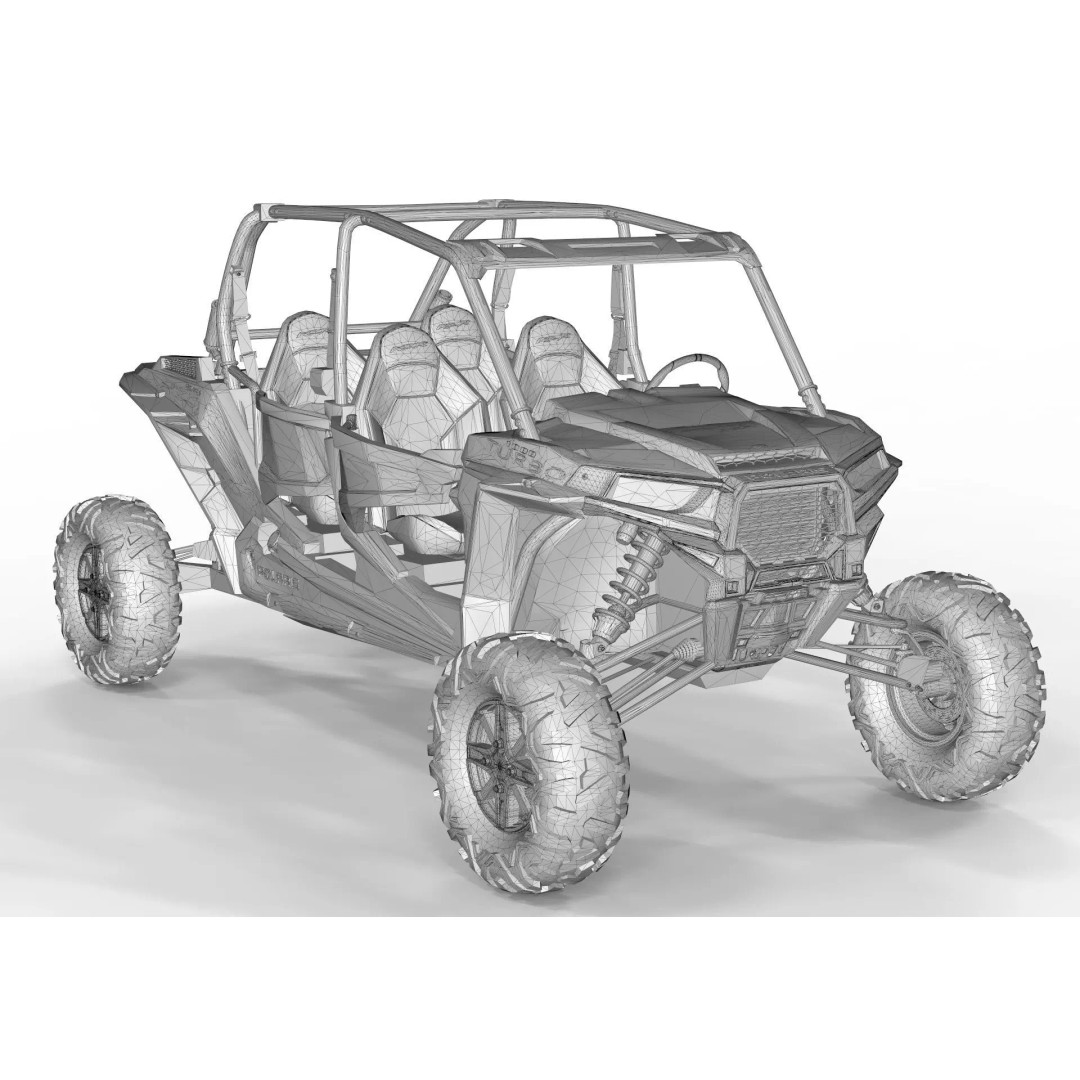Polaris RZR S4 1000 3D Model – High Poly Vehicle Asset, FBX, OBJ, Blender - View 9