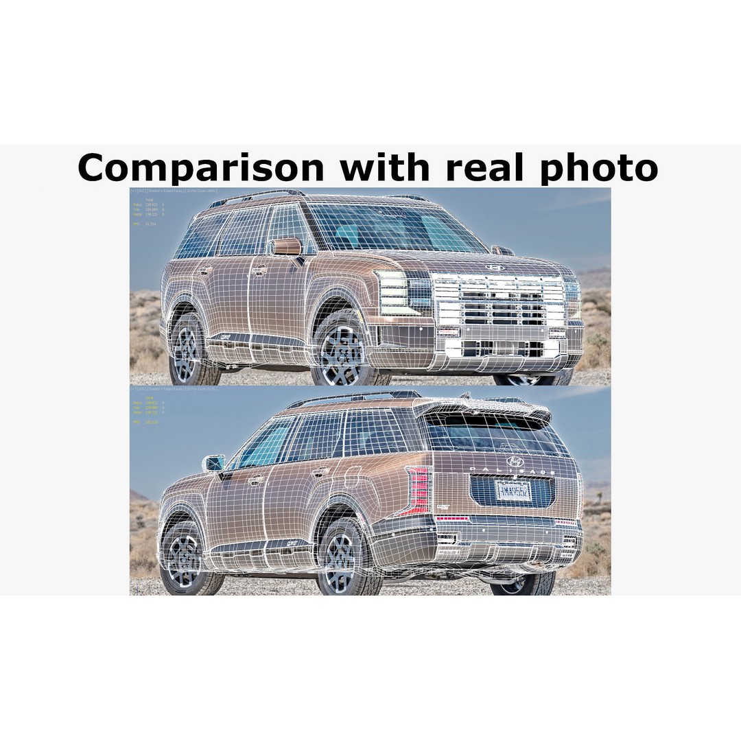 Hyundai Palisade XRT-Pro 2026 3D Model – Detailed SUV Asset, FBX, OBJ, Blender - View 42