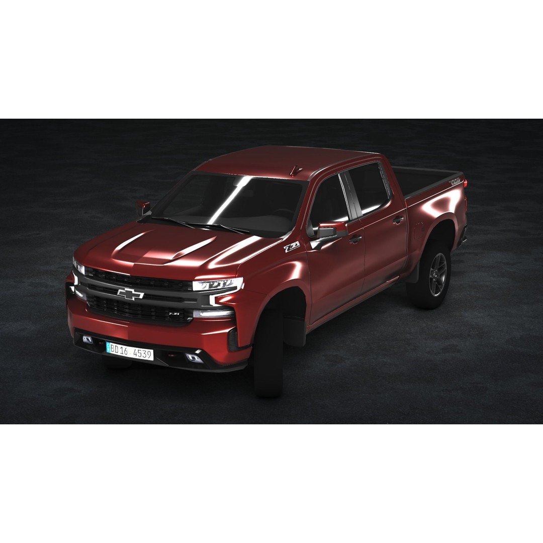 Chevrolet Silverado 2020 3D Model – Low Poly Game Ready Asset, FBX, OBJ - View 10