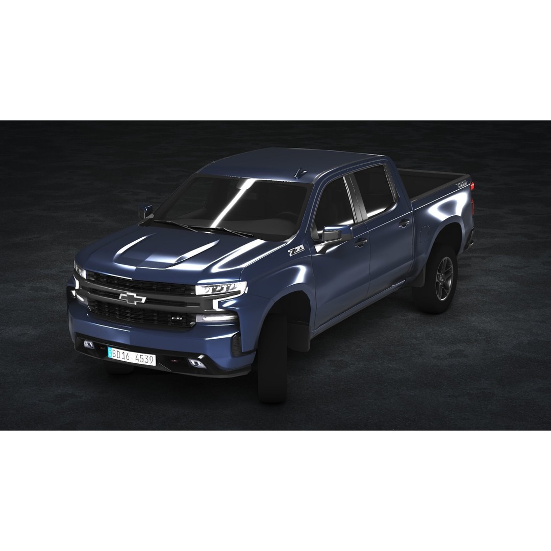 Chevrolet Silverado 2020 3D Model – Low Poly Game Ready Asset, FBX, OBJ - View 9