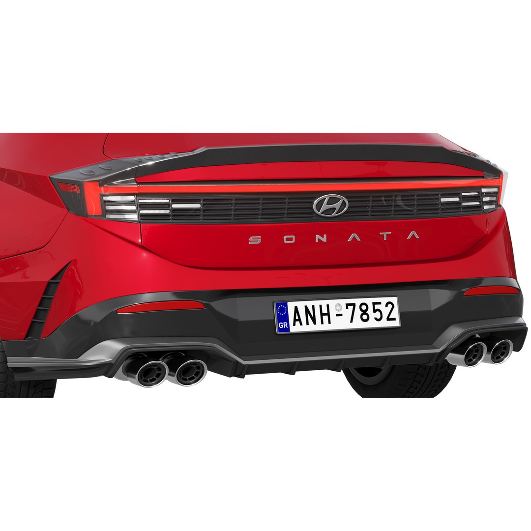 Hyundai Sonata N-Line 2024 3D Model – Detailed Sedan for Advertising, FBX - View 13