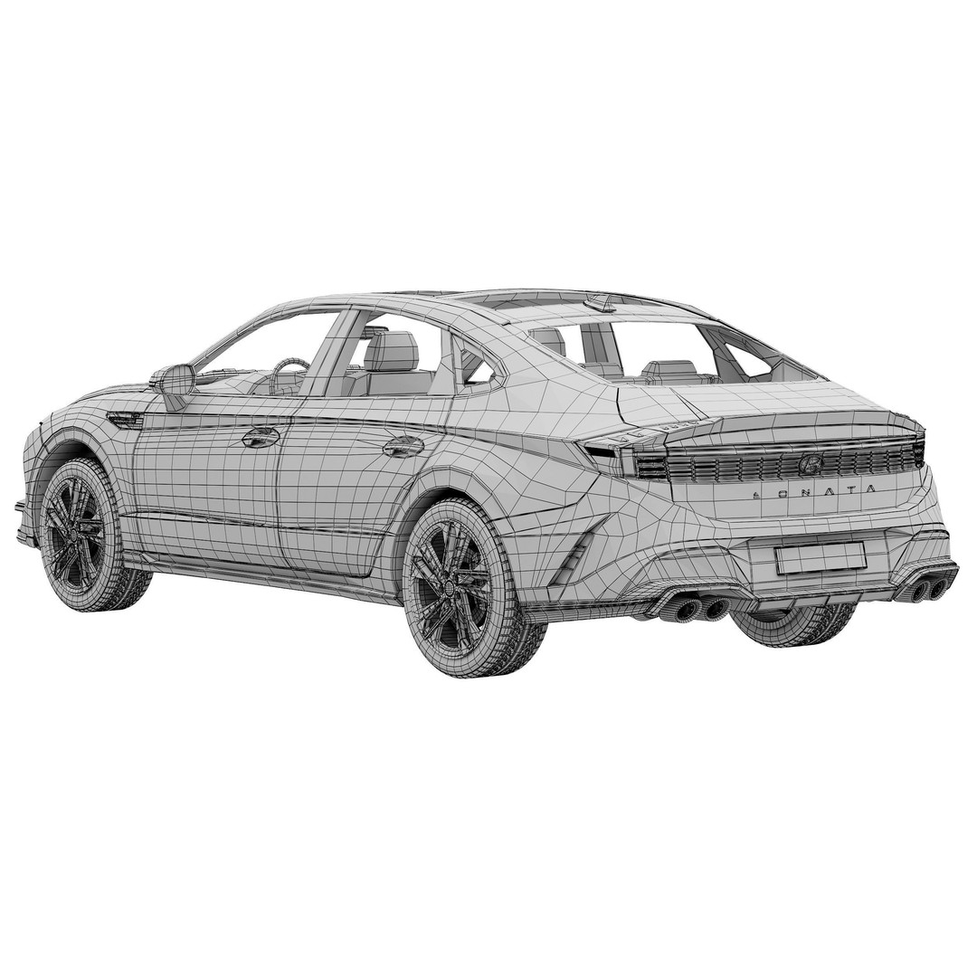 Hyundai Sonata N-Line 2024 3D Model – Detailed Sedan for Advertising, FBX - View 17