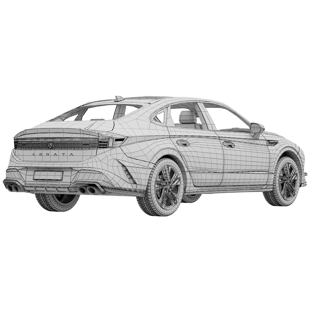 Hyundai Sonata N-Line 2024 3D Model – Detailed Sedan for Advertising, FBX - View 18