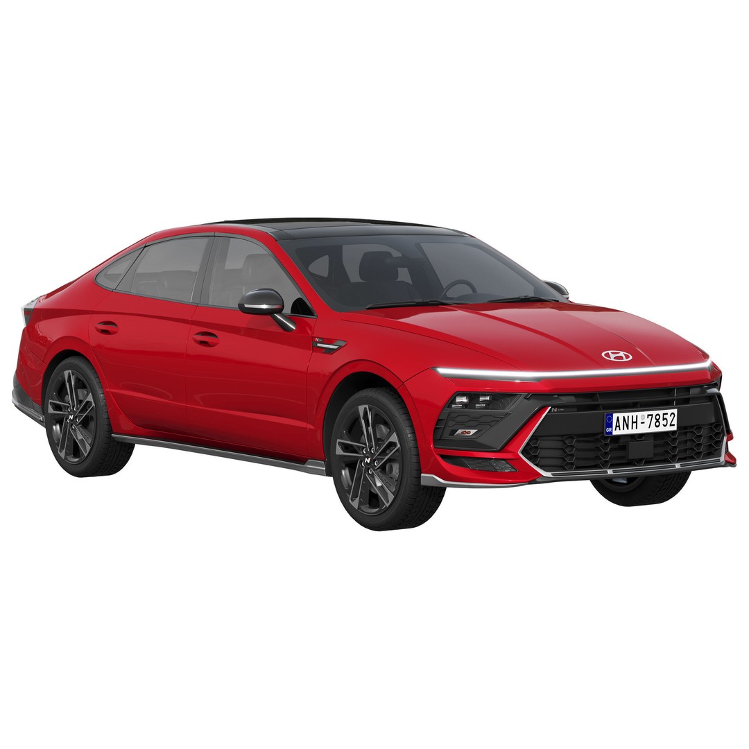 Hyundai Sonata N-Line 2024 3D Model – Detailed Sedan for Advertising, FBX - View 3