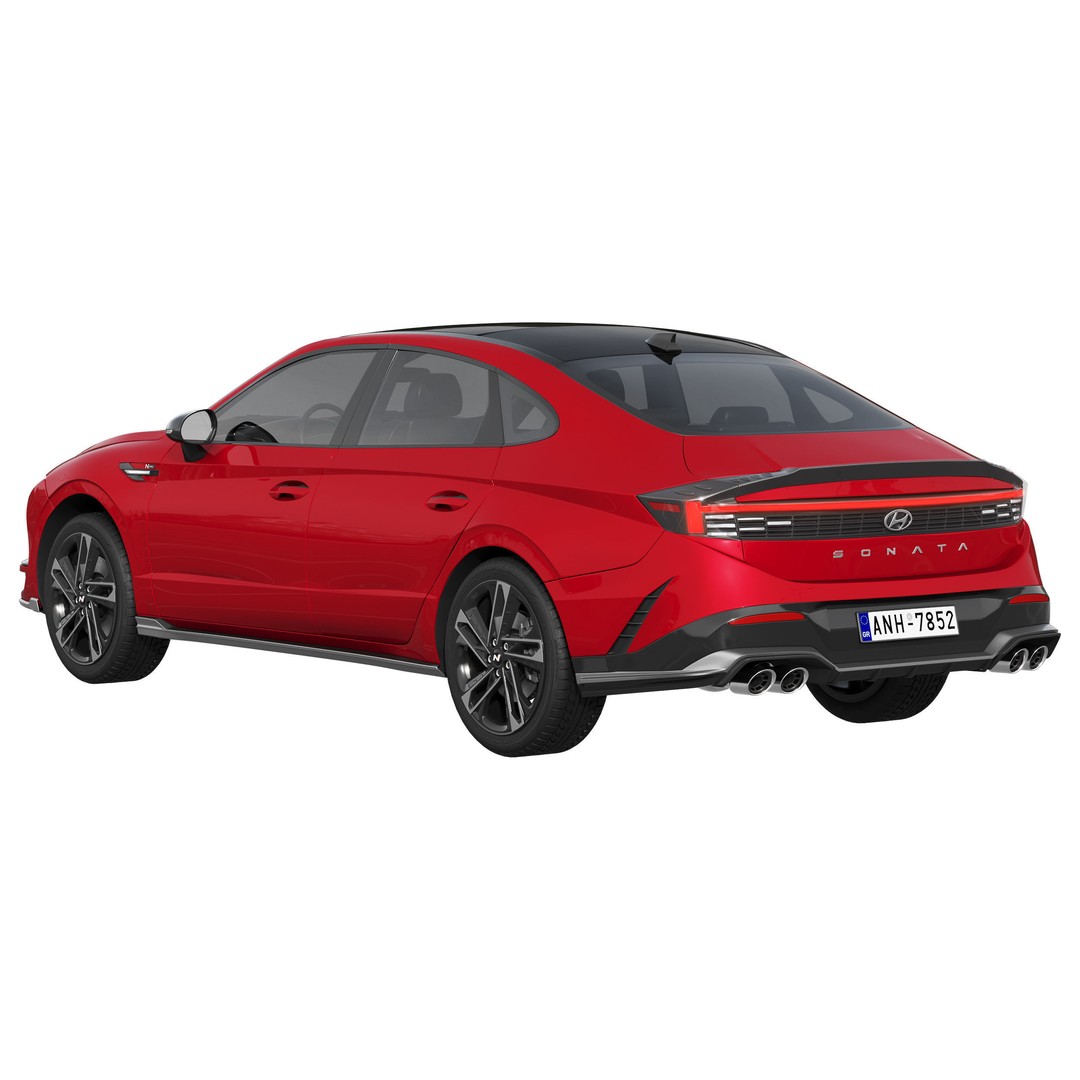 Hyundai Sonata N-Line 2024 3D Model – Detailed Sedan for Advertising, FBX - View 4