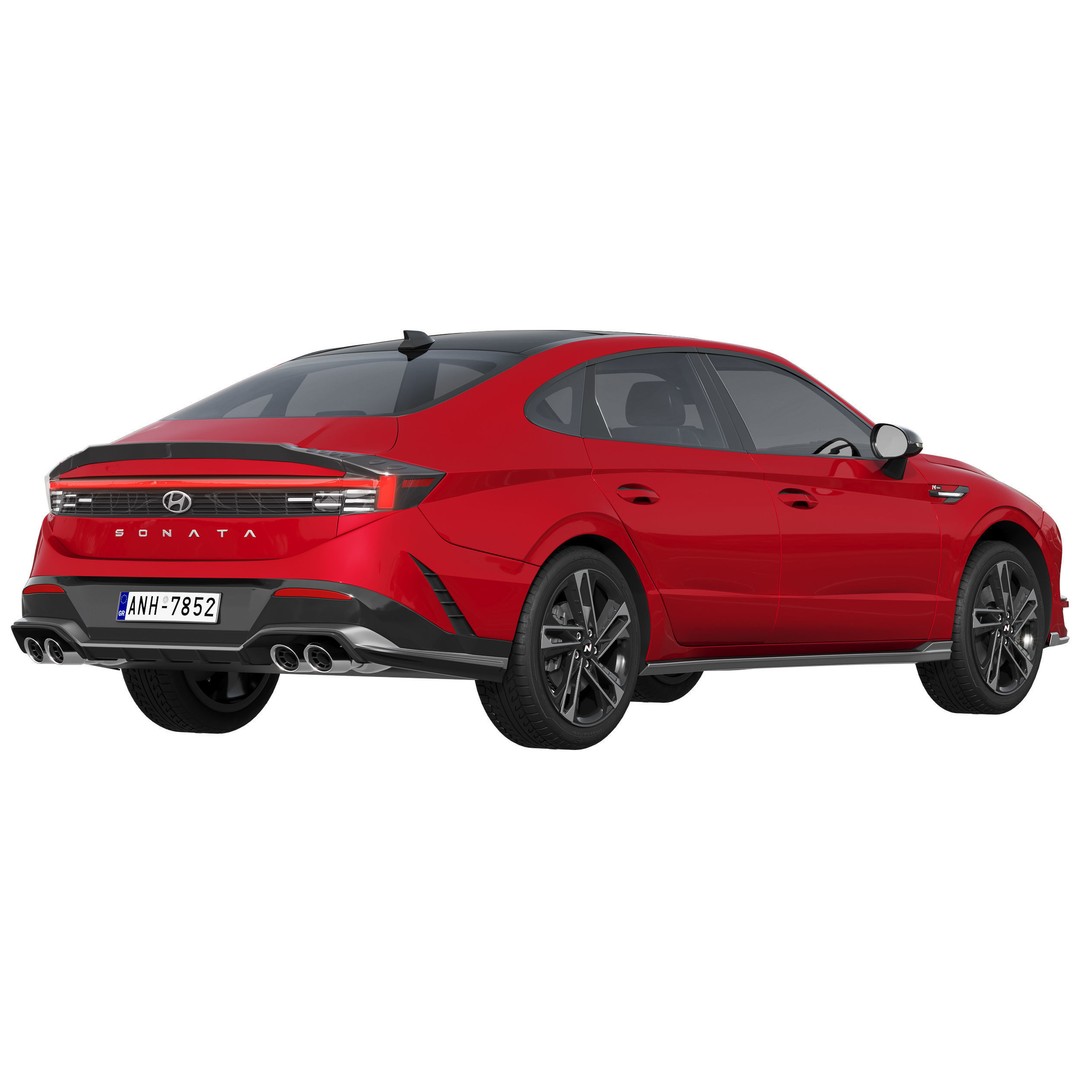 Hyundai Sonata N-Line 2024 3D Model – Detailed Sedan for Advertising, FBX - View 5