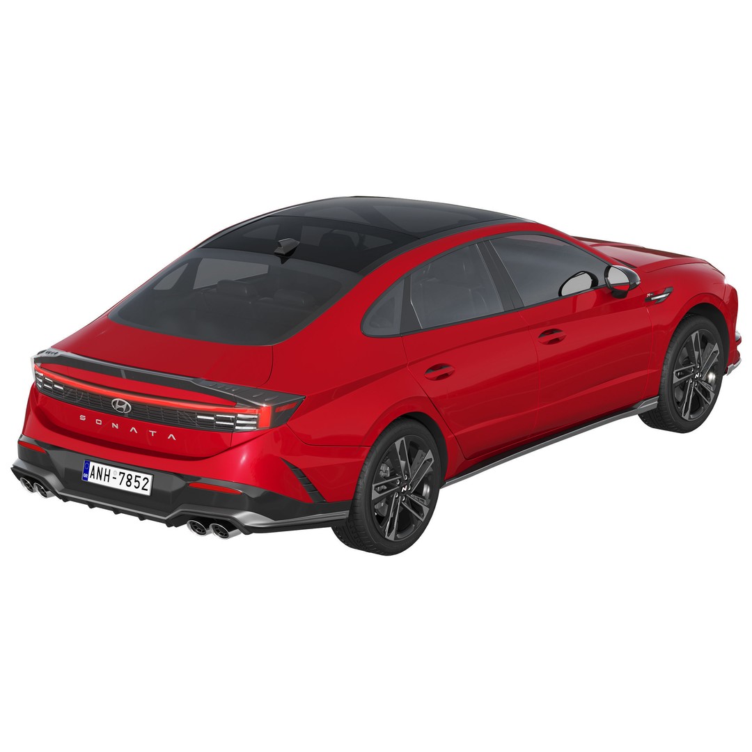 Hyundai Sonata N-Line 2024 3D Model – Detailed Sedan for Advertising, FBX - View 6