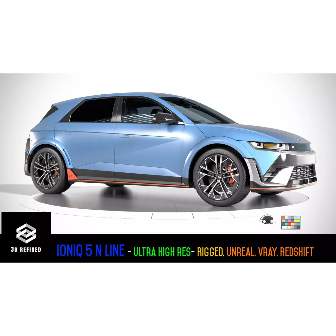 Ioniq 5 N Line 3D Model – Rigged Sport Car for Unreal & V-Ray - View 2