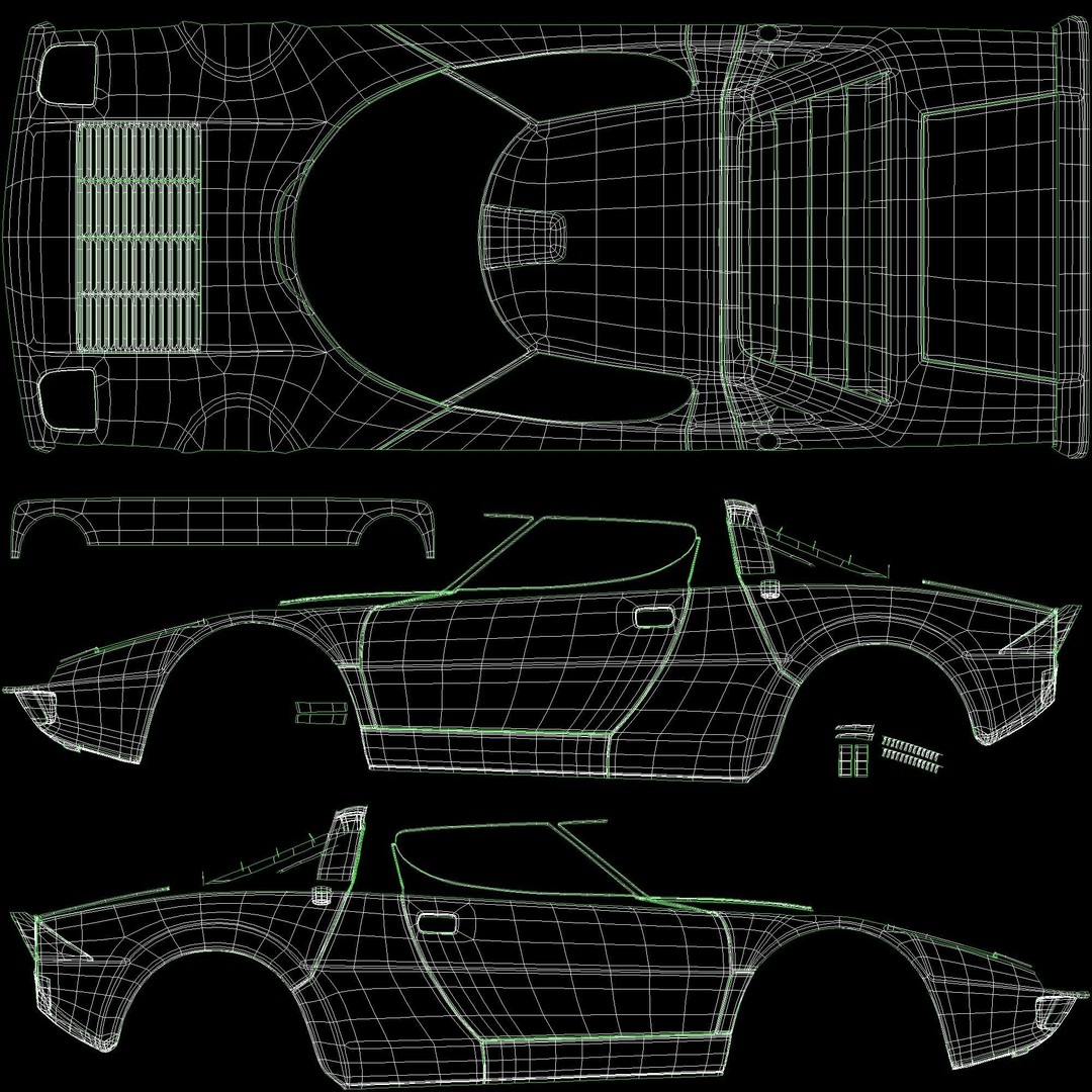 Lancia Stratos HF Rally 3D Model – High Poly Game Asset, FBX, OBJ