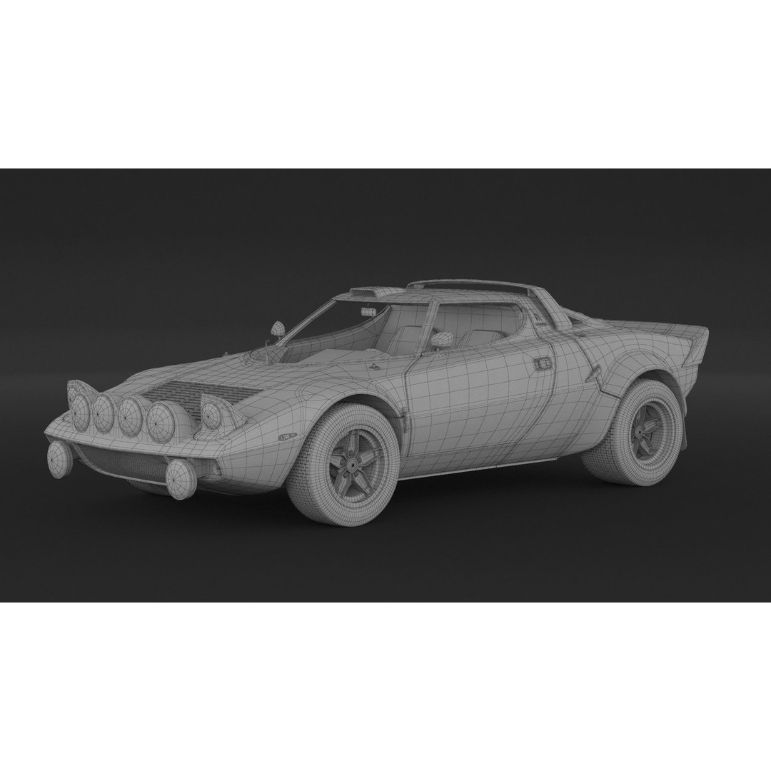 Lancia Stratos HF Rally 3D Model – High Poly Game Asset, FBX, OBJ - View 10