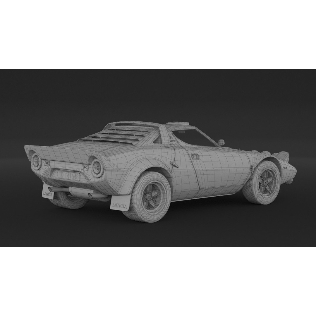 Lancia Stratos HF Rally 3D Model – High Poly Game Asset, FBX, OBJ - View 11