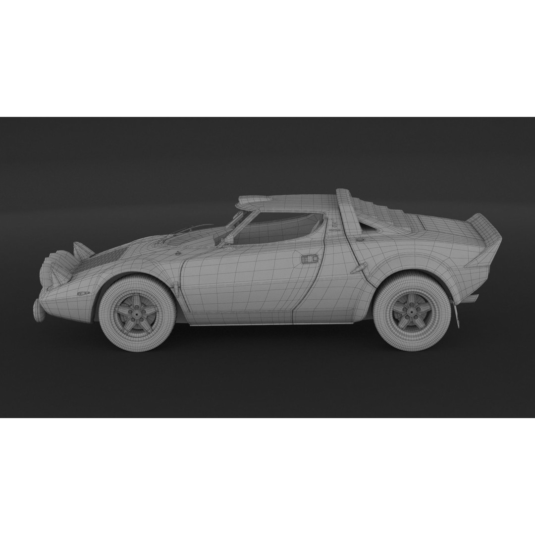 Lancia Stratos HF Rally 3D Model – High Poly Game Asset, FBX, OBJ - View 12