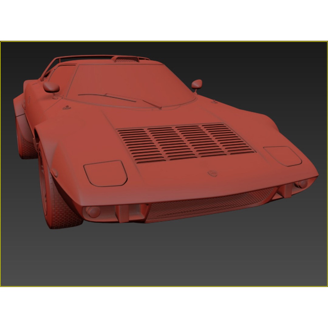 Lancia Stratos HF Rally 3D Model – High Poly Game Asset, FBX, OBJ - View 14