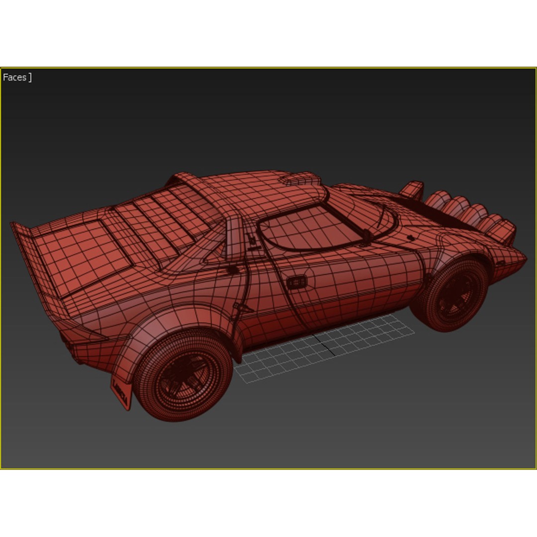 Lancia Stratos HF Rally 3D Model – High Poly Game Asset, FBX, OBJ - View 17