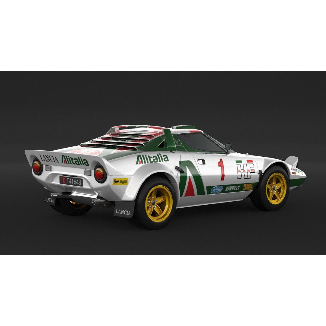 Lancia Stratos HF Rally 3D Model – High Poly Game Asset, FBX, OBJ - View 3